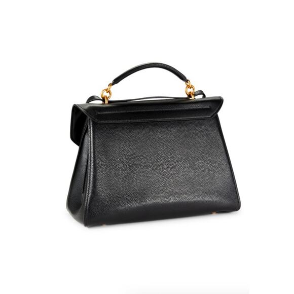 Salvatore Ferragamo Margot Leather Shoulder Bag Black Pebbled Leather. - Picture 10 of 10